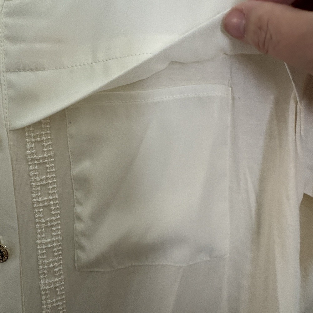 NWT Anne Klein Womens Blouse Button Front Shirt Small Logo Buttons - Picture 11 of 16